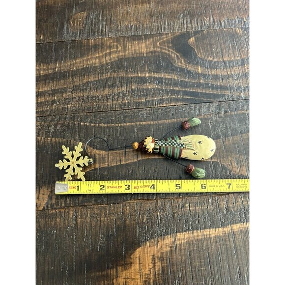 Vintage Williraye Studio Snowman Ornament With Snowflake Hanging Decor For Chris - Picture 6 of 6